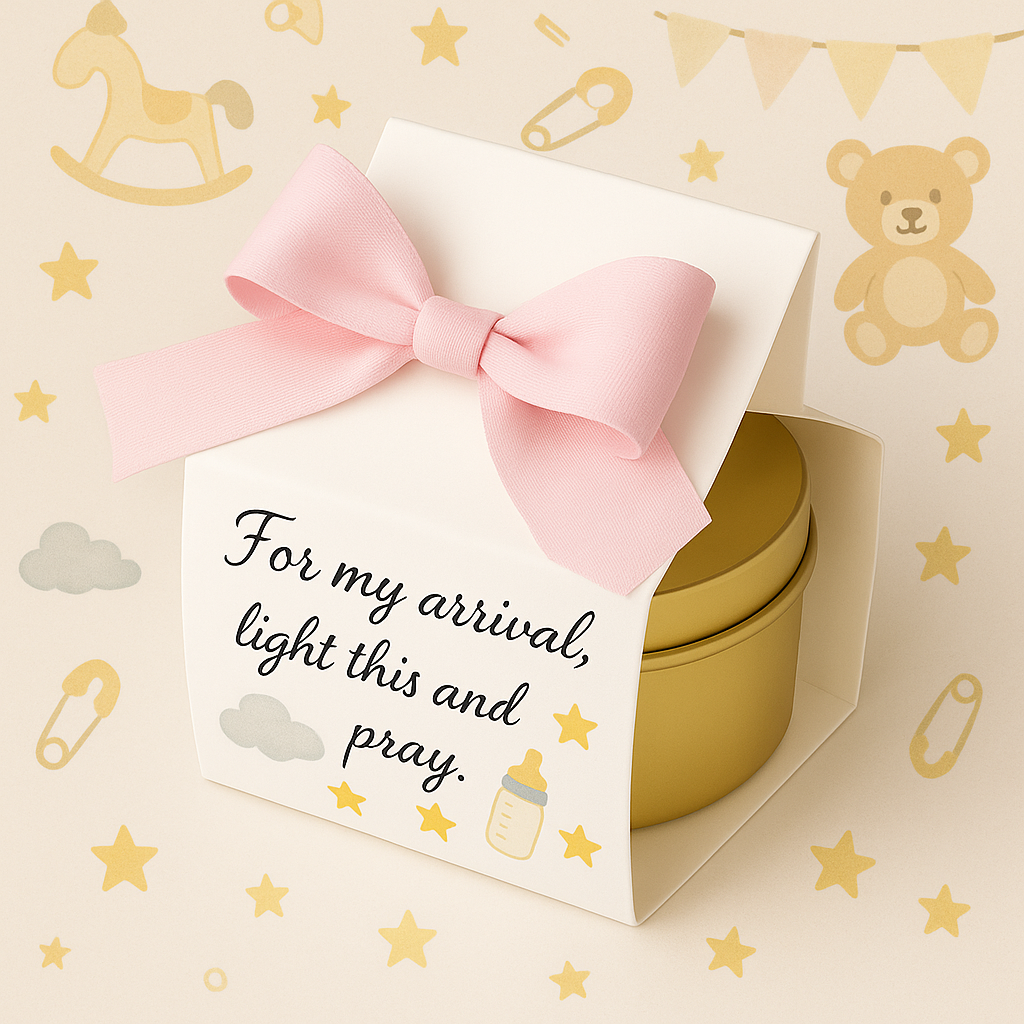 Baby shower candle meaningful guest favor