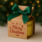 Merry Christmas Gift Box with Satin Bow